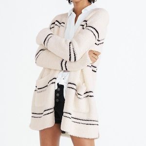 Madewell Striped Bouclé Cardigan Sweater
